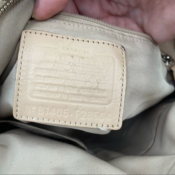 Coach Signature Logo Canvas Stripe Tote Bag - Picture 10 of 11